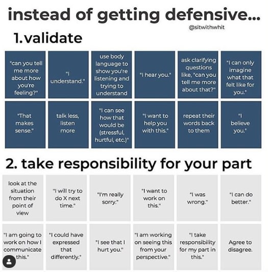 Instead of getting defensive...