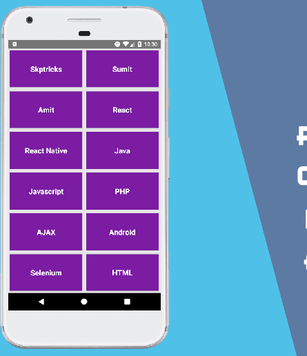 React Native Simple Custom GridView Layout Example Android