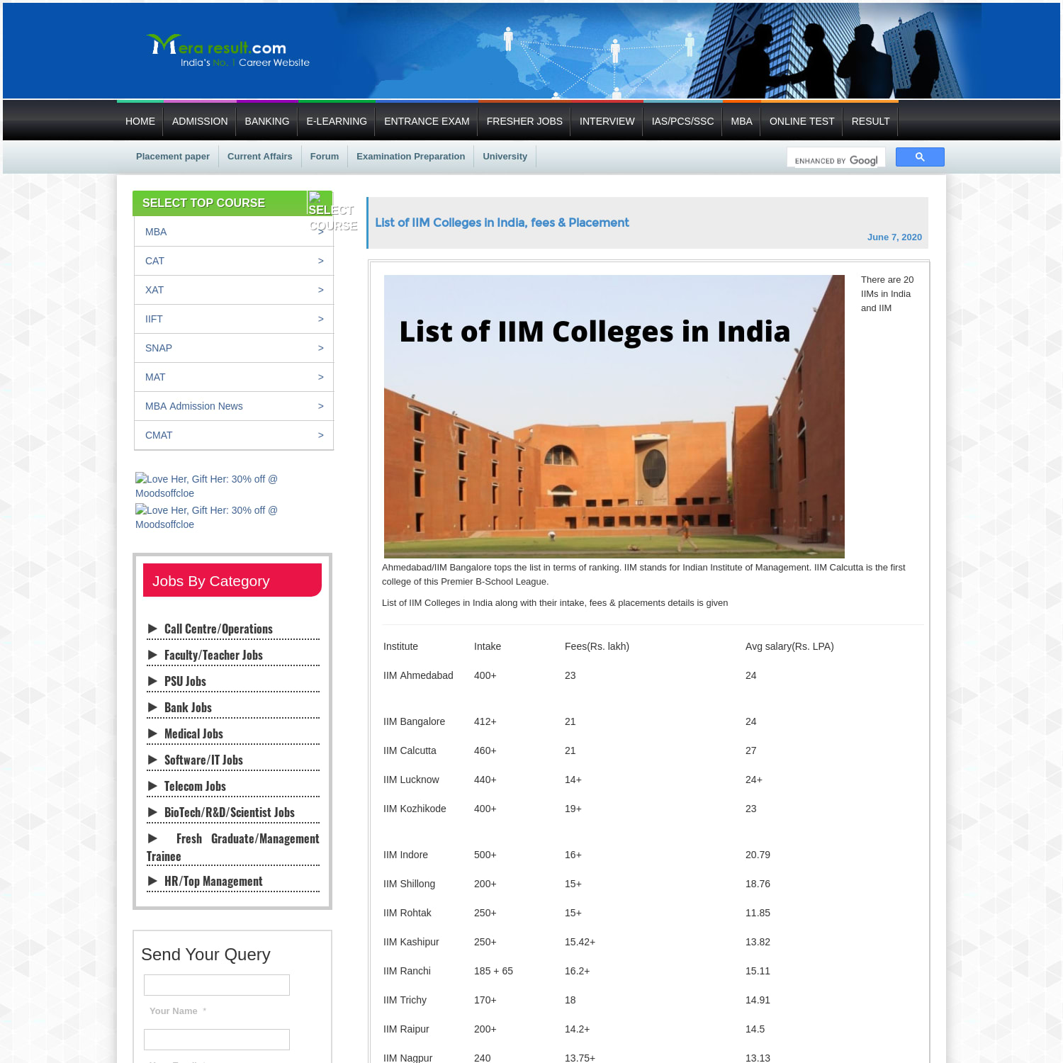 List of IIM Colleges in India, fees & Placement