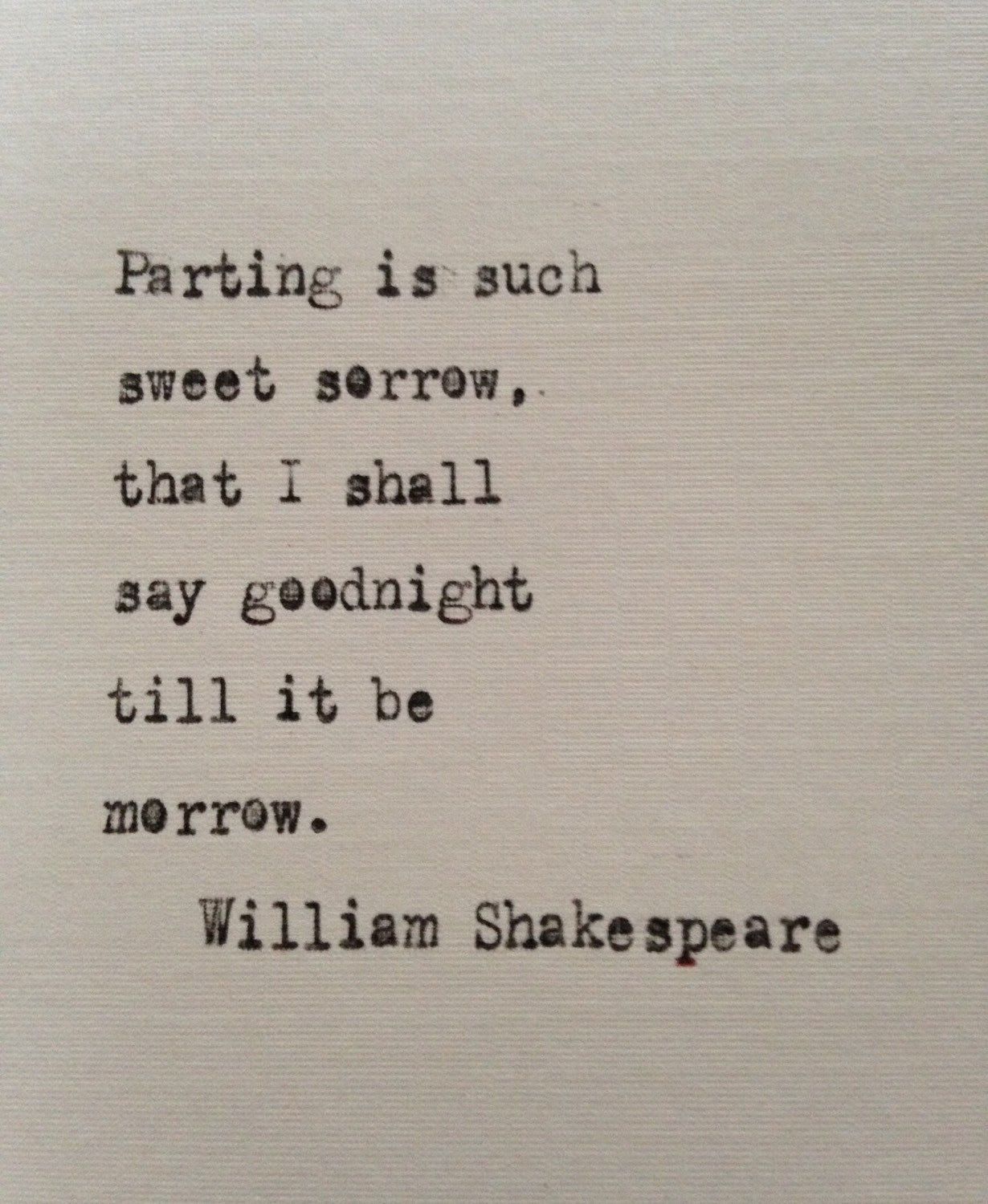 William Shakespeare Quote Hand Typed on an Antique Typewriter - Etsy