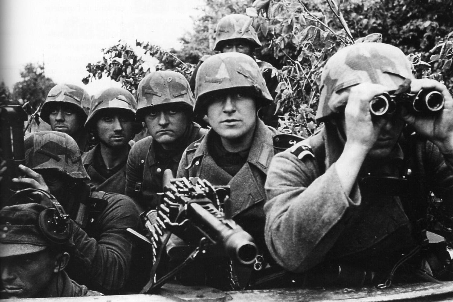 Wehrmacht soldiers awaiting the onslaught, Normandy 1944.