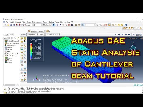 Abacus CAE Static Analysis of Cantilever beam tutorial