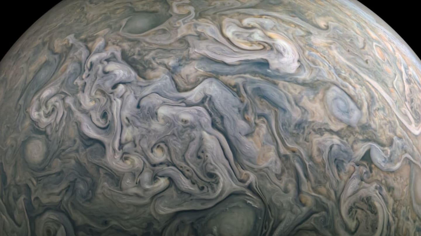 NASA's Juno Probe Captures Stunning New Look at Jupiter's Swirling Atmosphere