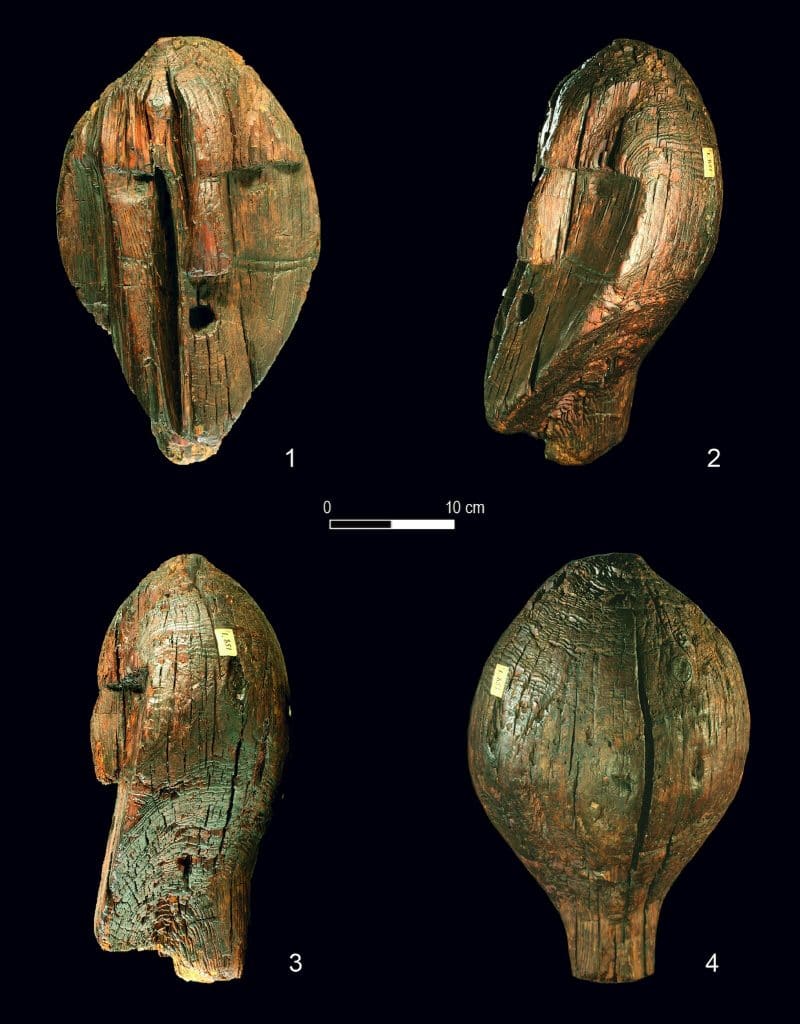 This is the world's oldest known wooden sculpture, the Shigir Idol. It was made during the Mesolithic period, shortly after the end of the last Ice Age. The wood it was carved from is approximately 12,000 years old.