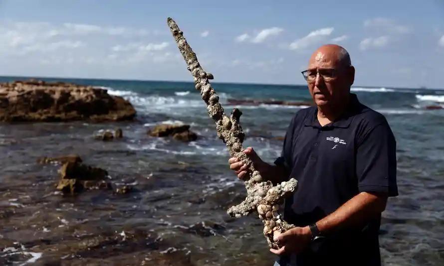 This diver dude just found an 11thC crusader sword in the sea near Israel