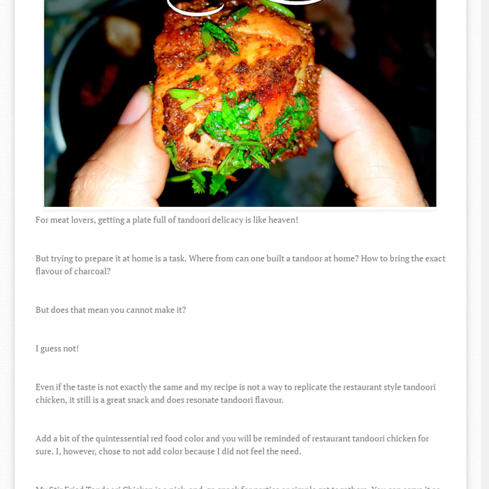 Recipe 76: Stir Fried Tandoori Chicken ~ Spices n Secrets