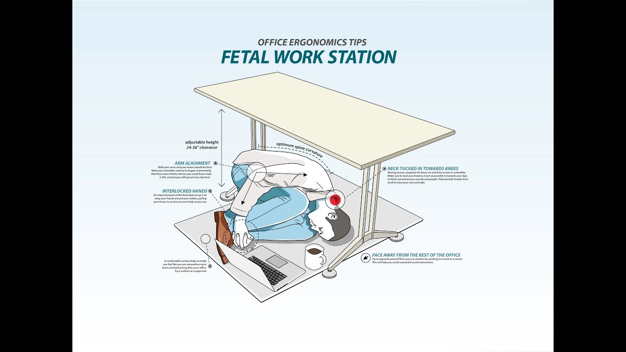 More Office Workers Switching To Fetal Position Desks