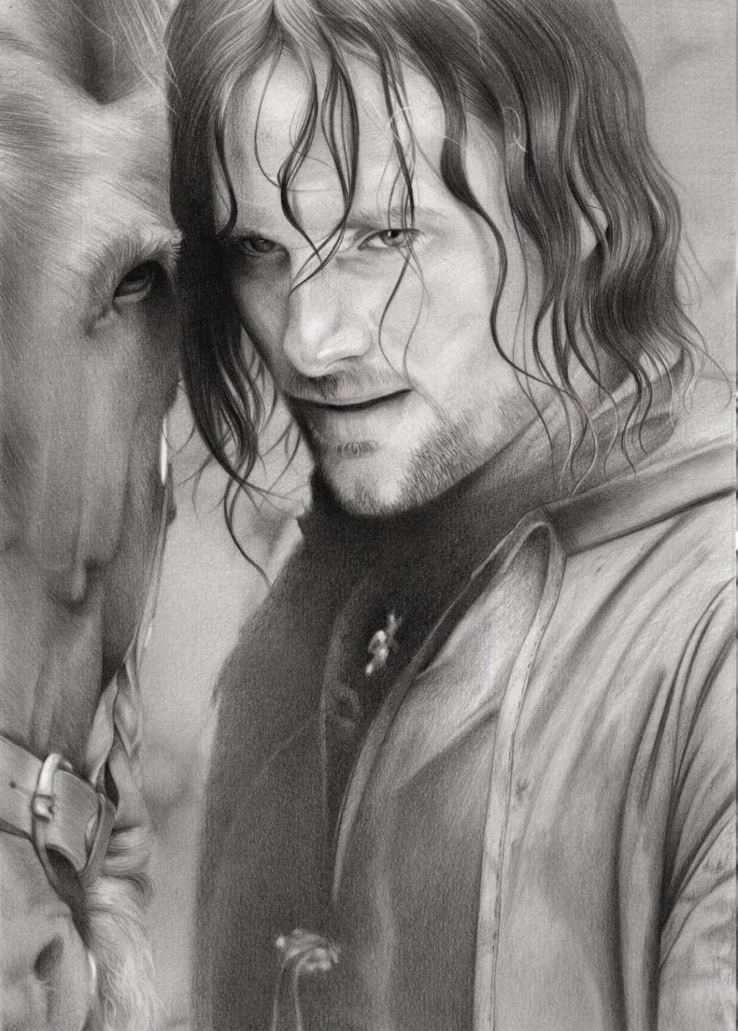My gf is a massive fan of both horses and LOTR so I did this drawing for her 😊 what do you think?