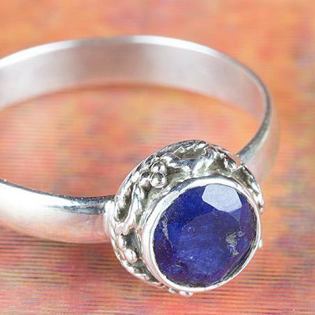 Sapphire Ring, 925 Sterling Silver, Bridal Gift Jewelry, Outstanding Jewelry, Birthstone Ring, Vintage Ring, Wedding Wear Ring, Gift For Her