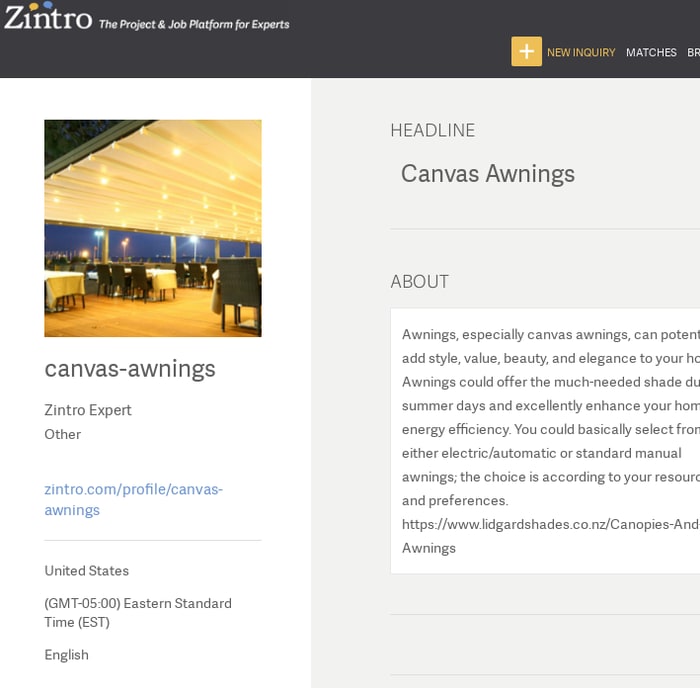 Connect with canvas-awnings for Projects, Phone Consults and Jobs.