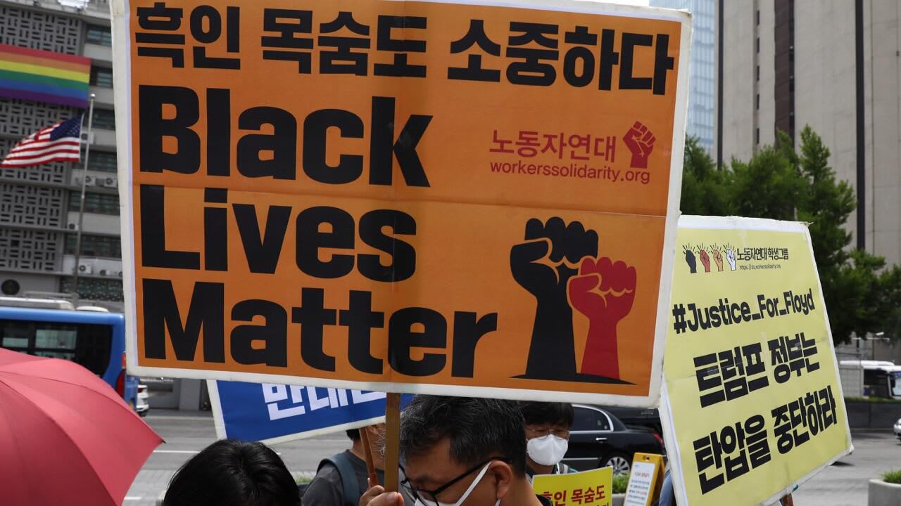 Global scenes of Black Lives Matter protests show outrage far beyond US