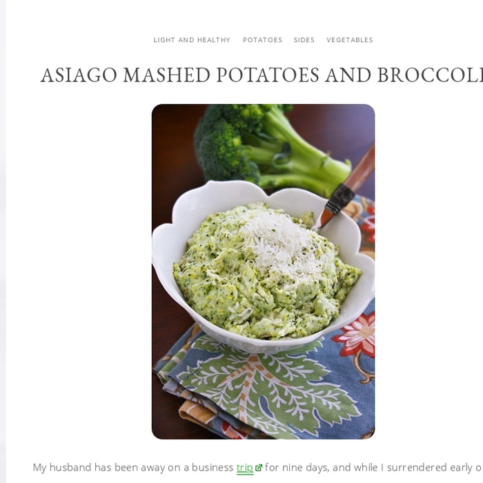 Asiago Mashed Potatoes and Broccoli
