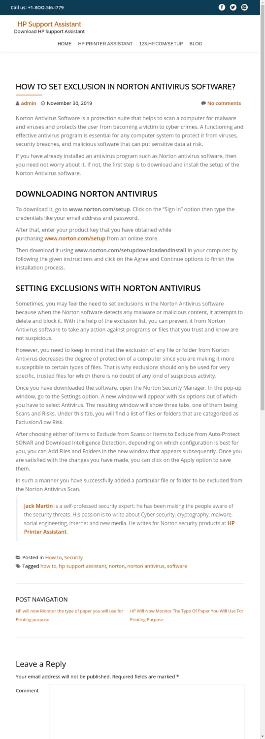 HOW TO SET EXCLUSION IN NORTON ANTIVIRUS SOFTWARE?