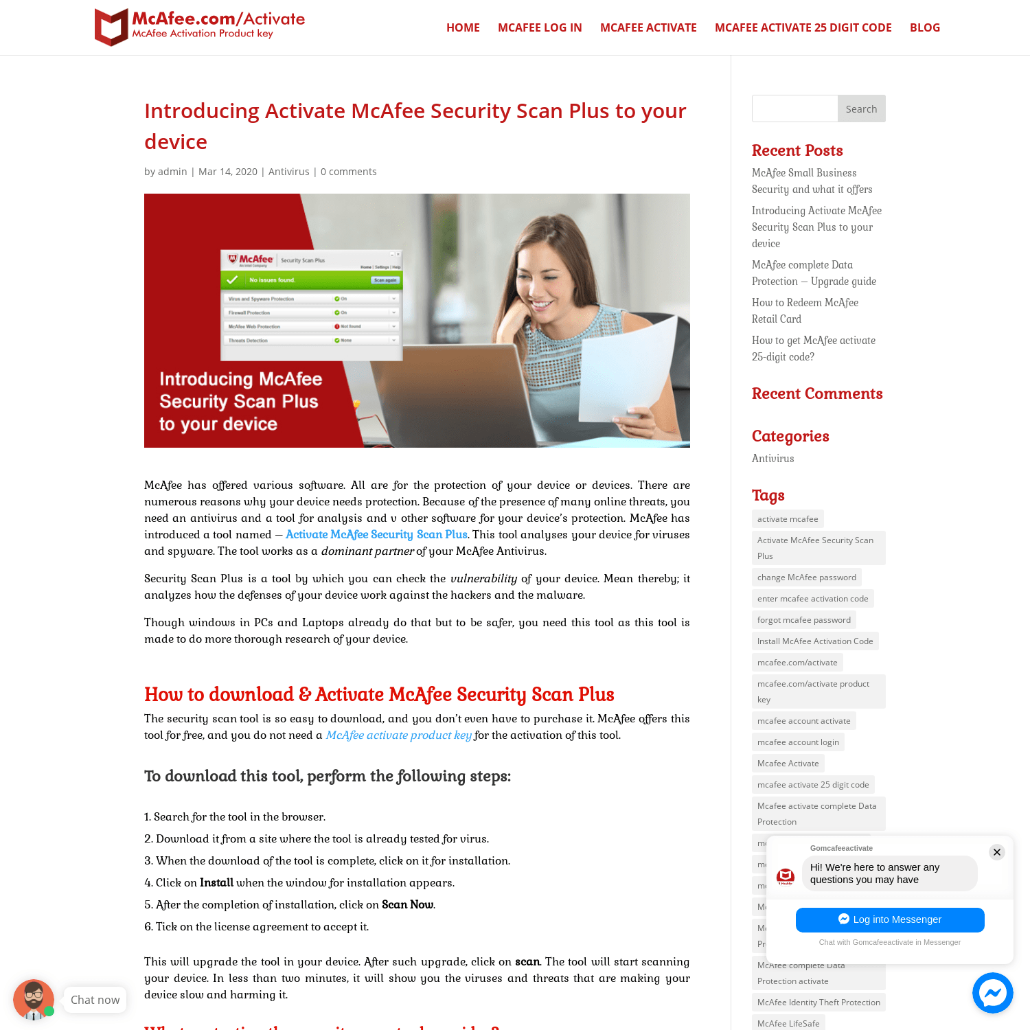 Introducing Activate McAfee Security Scan Plus to your device