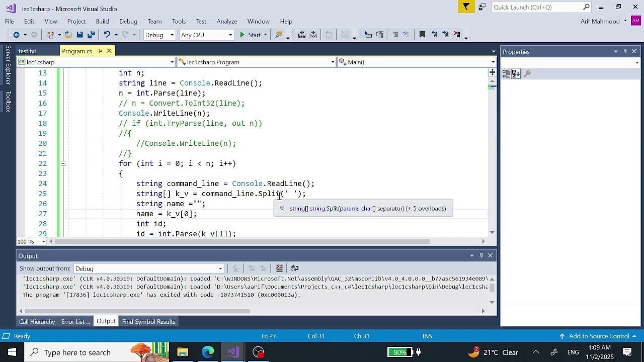 Read User Input from Console and Display Output on Console in c++ and c# 82
