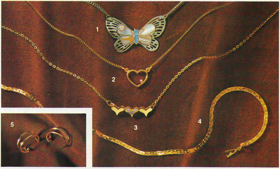 Jewelry featured in the Amway Personal Shoppers Catalog, 1978.