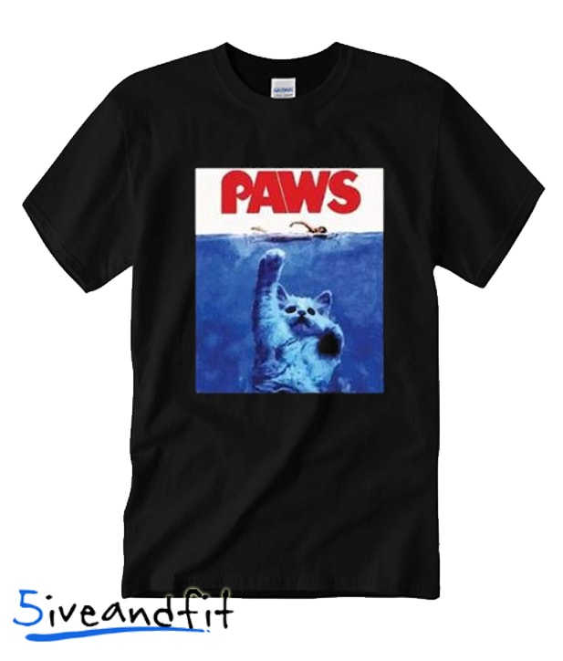 Paws Jaws Funny Cat T Shirt