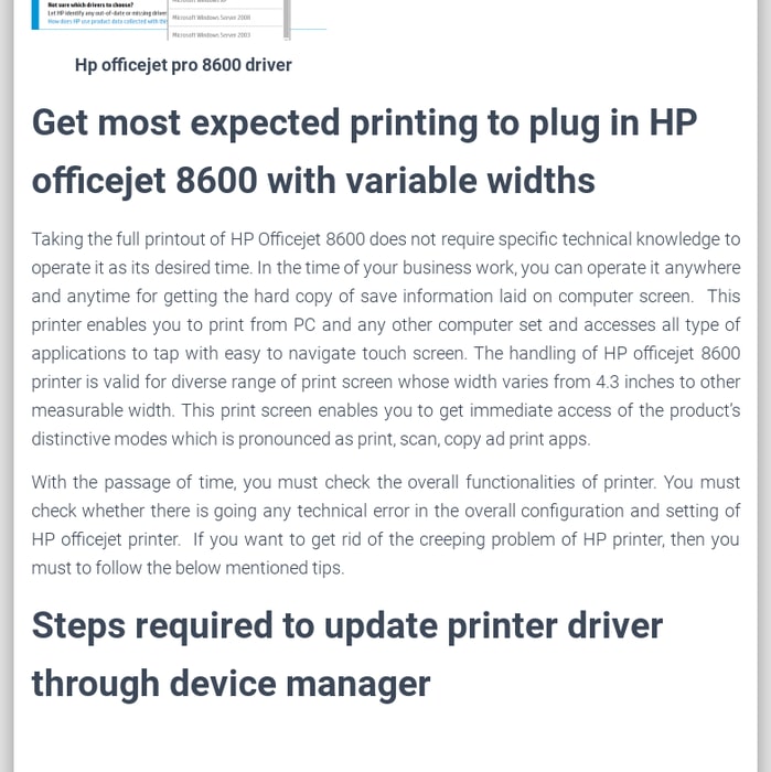 Hp officejet pro 8600 driver, HP Printers Support....