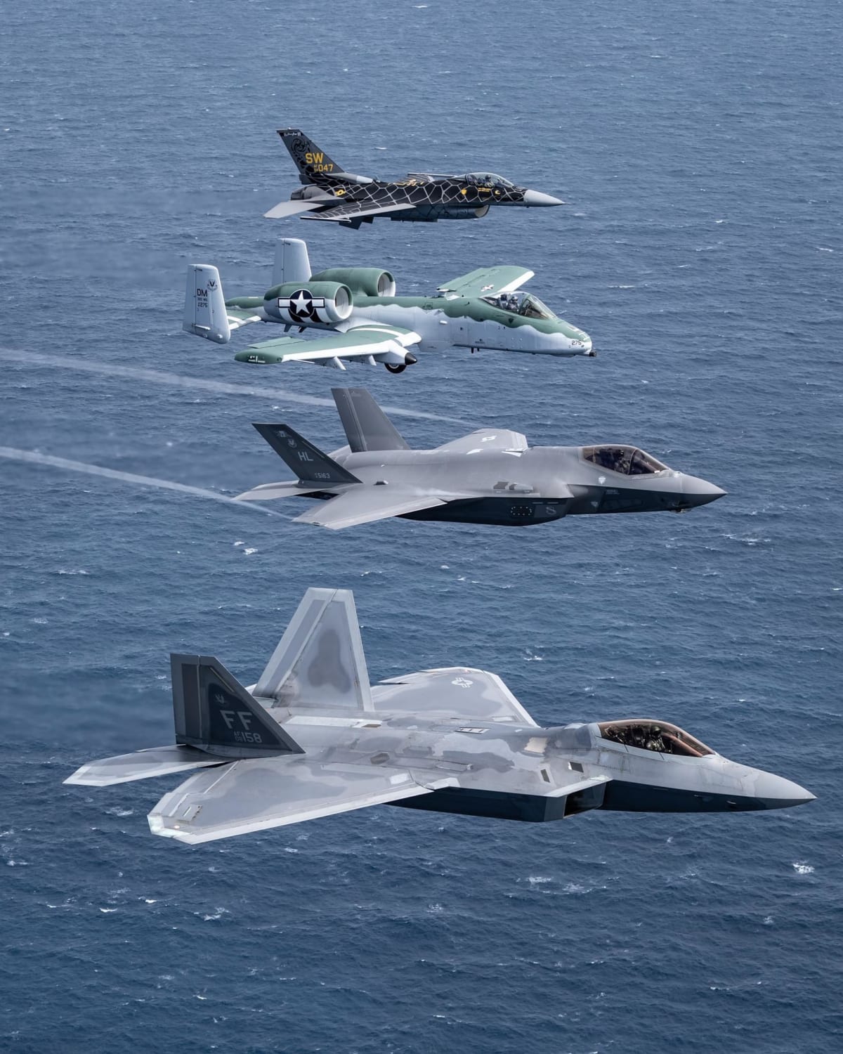 All four Air Force demo teams got together for a photo