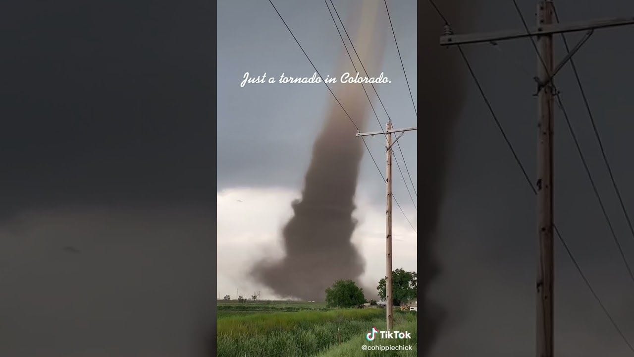 Long Landspout Spotted in Town in Colorado - 1202811