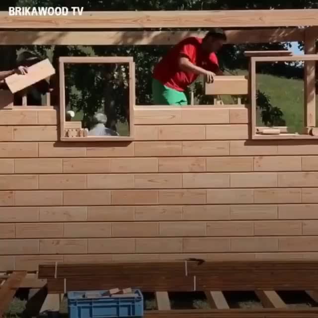 Interlocking Wood bricks for home construction