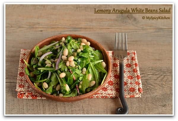 Lemony Arugula White Beans Salad