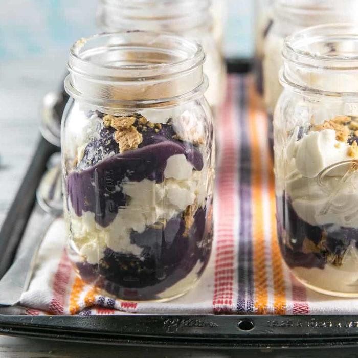 No Bake Cheesecake Parfaits with Blueberry Curd