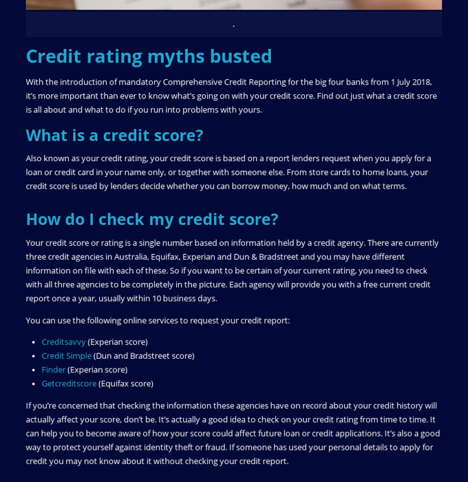 Credit rating myths busted