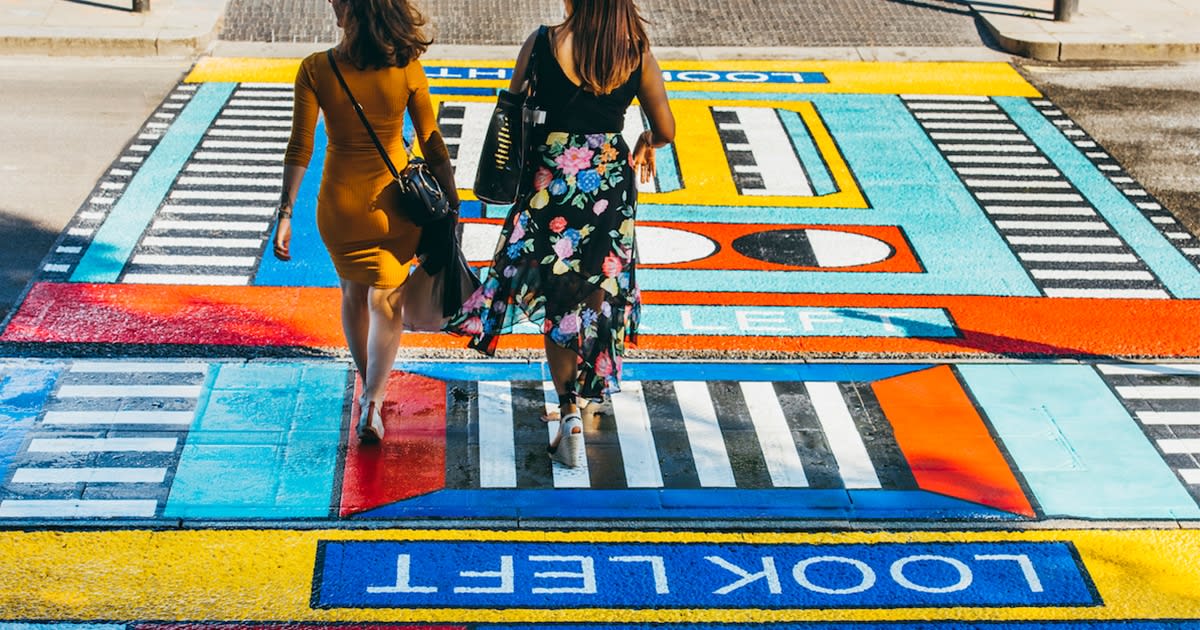 Vibrant Street Mural Transforms a Busy Crosswalk Into a Walkable Work of Art