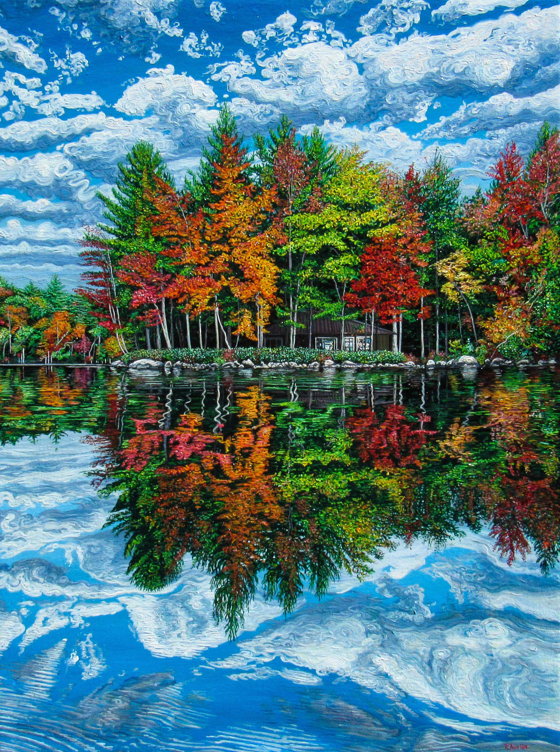 "Lake Mirror" oil on canvas, 24" x 18"
