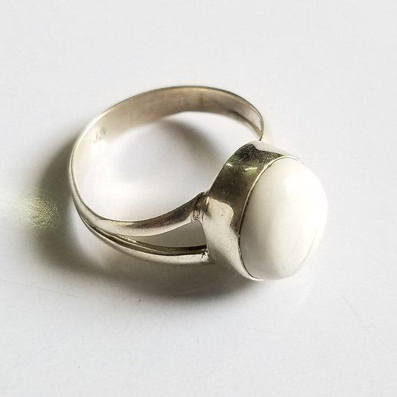 Howlite Ring, 925 Sterling Silver, Bridal Gift, Wedding Wear Ring, Party Wear Ring, Delicate Ring, Vintage Ring, Birthday Gift, Gift For Her