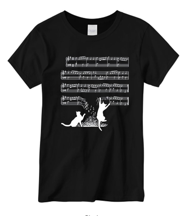Cat Music Sheets daily T Shirt