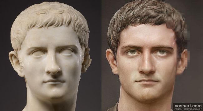 Ancient Roman emperors' faces have been brought to life in digital reconstructions; the unnervingly realistic image project includes the Emperors Caligula, Nero and Hadrian, among others.