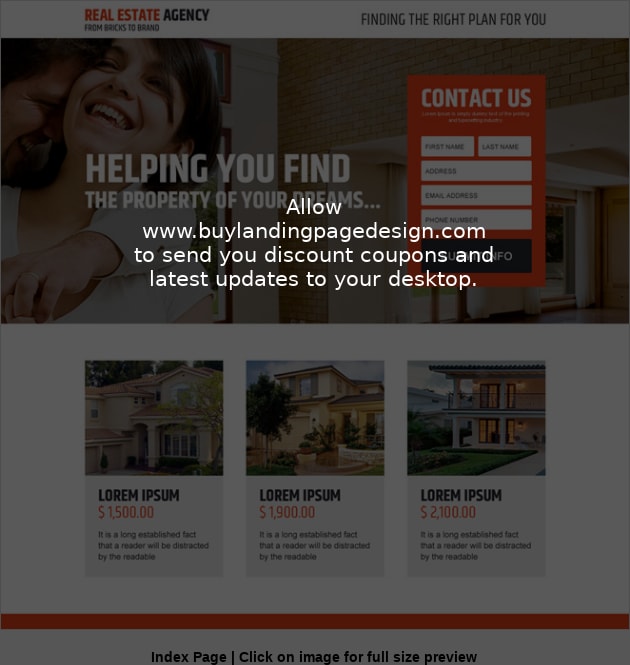 real estate agency dream property lead capturing landing page design