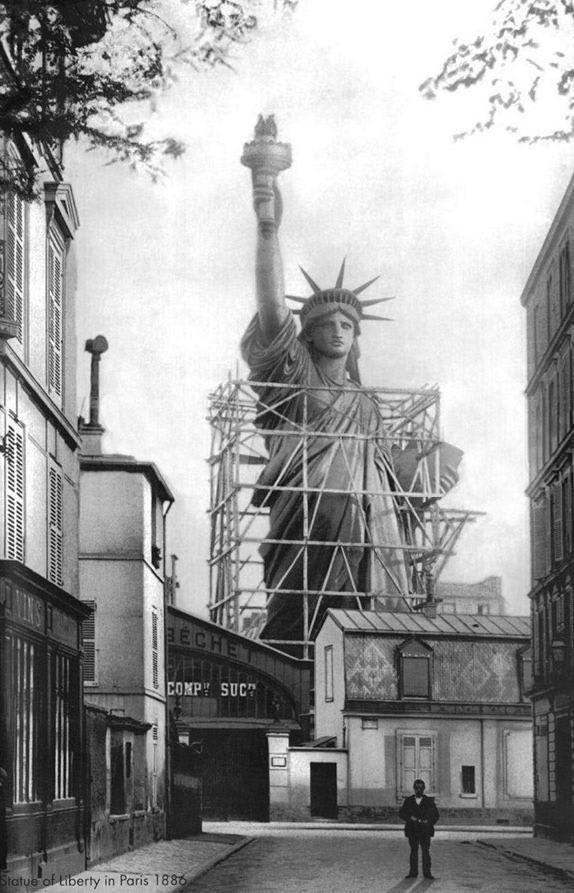 Statue of Liberty in France prior to being disassembled and shipped to NYC, 1886