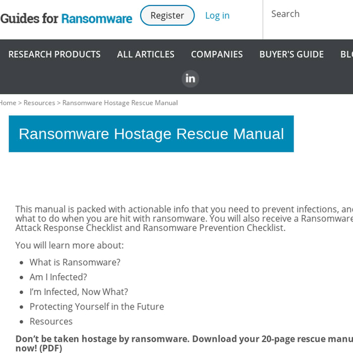 Ransomware Hostage Rescue Manual - Resource Details