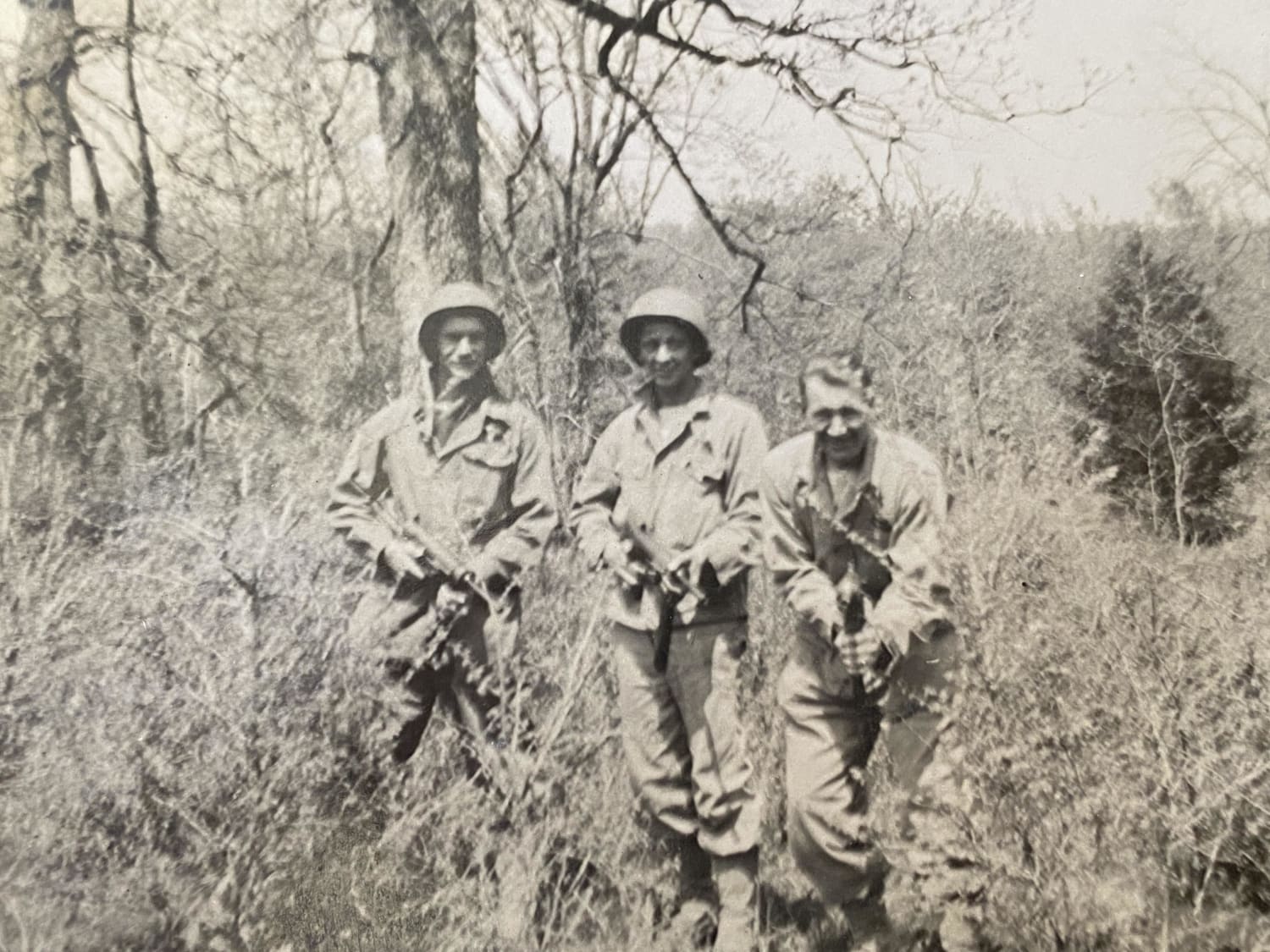 My father in the middle with 2 of his buddies in WW II