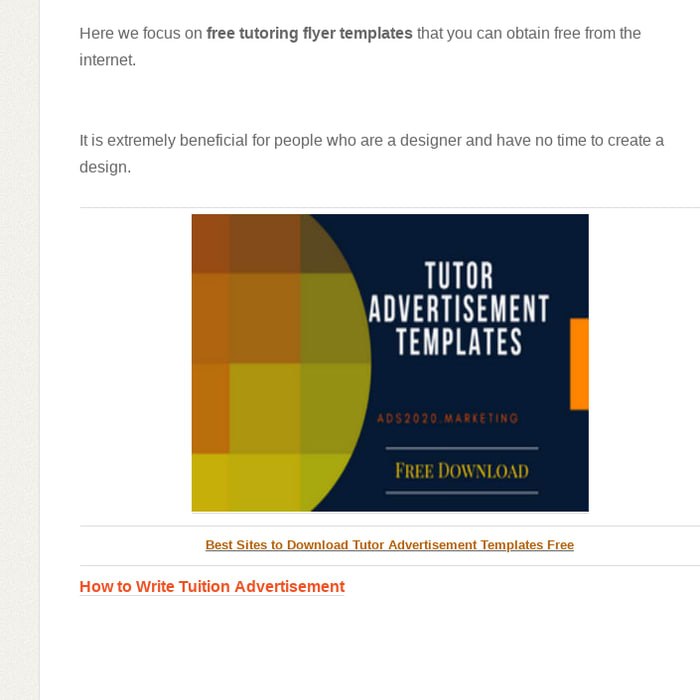 10 Best Websites To Get Tutor Advertisement Templates Free