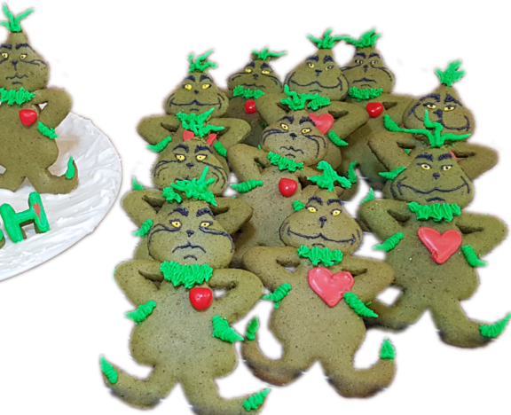 Grinch Gingerbread Men Cookies With Bonus Grinch Gingerbread House