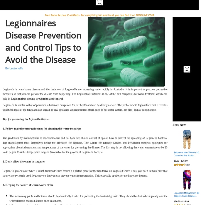 Legionnaires disease prevention and control tips to avoid the disease