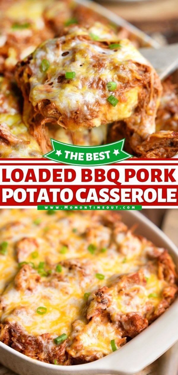 Loaded BBQ Pork Potato Casserole