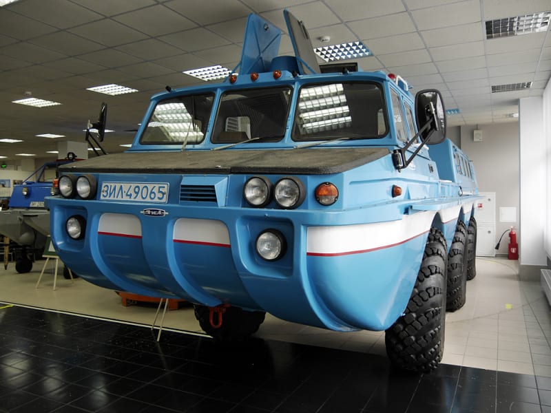 Rare vehicles of the USSR: the cross-country vehicle ZIL 49065 Blue bird. Created to search for and evacuate landed crews of spacecrafts. ZiL museum, Moscow • ALL ANDORRA