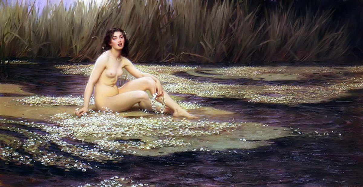 "The water nymph" by Herbert James Draper (1908).