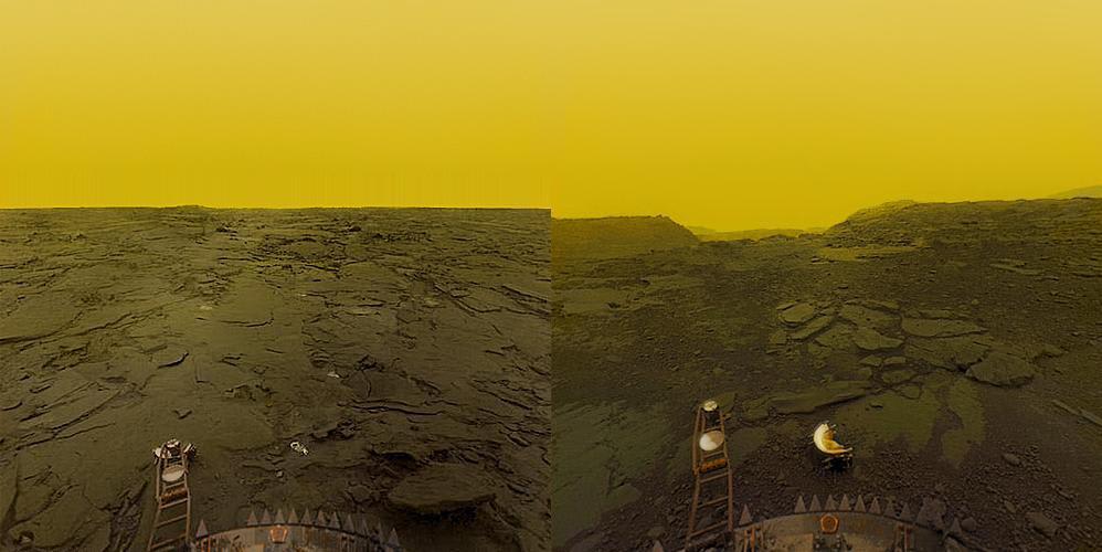 The Surface of Venus taken by the Soviet Venera probe. Only object to ever land on the Planet.