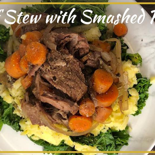 Kale Beef Stew with Smashed Potatoes