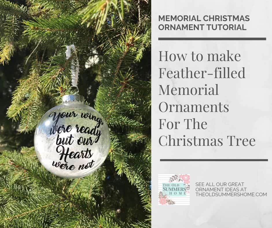 Feather-filled Memorial Ornament For The Christmas Tree