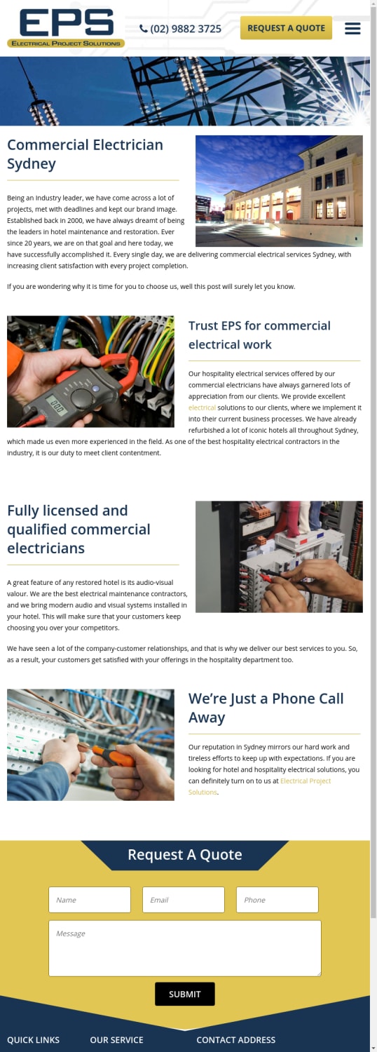 Commercial Electrician Sydney, Hotel & Hospitality Electrical Contractors