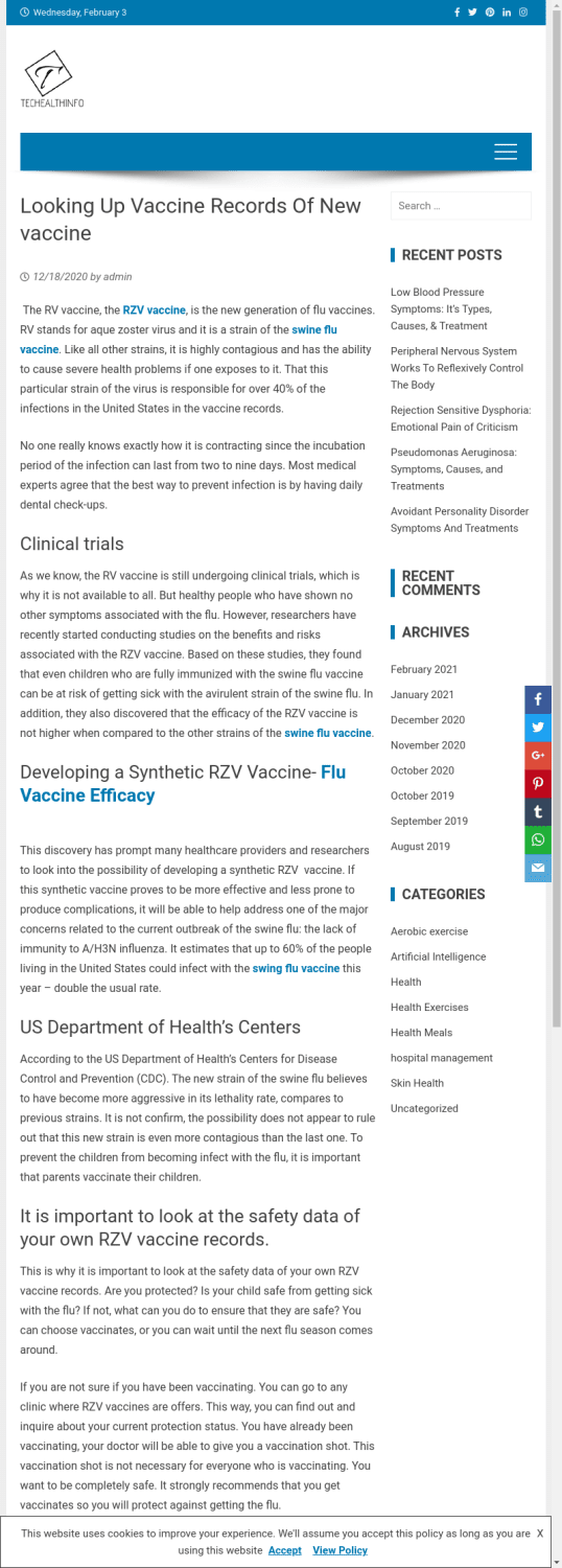 Looking Up Vaccine Records Of New vaccine
