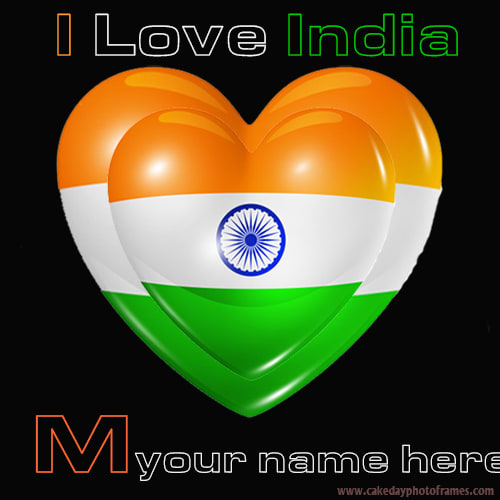 Write your name name on Indian flag M alphabet name pic