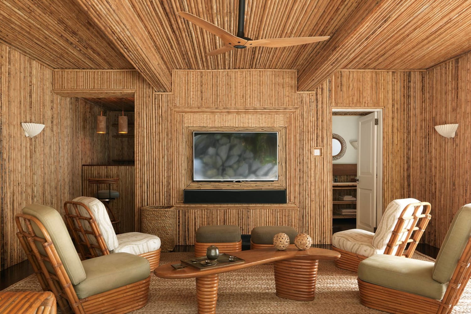Beach House Made Entirely From Bamboo On Mustique, Caribbean